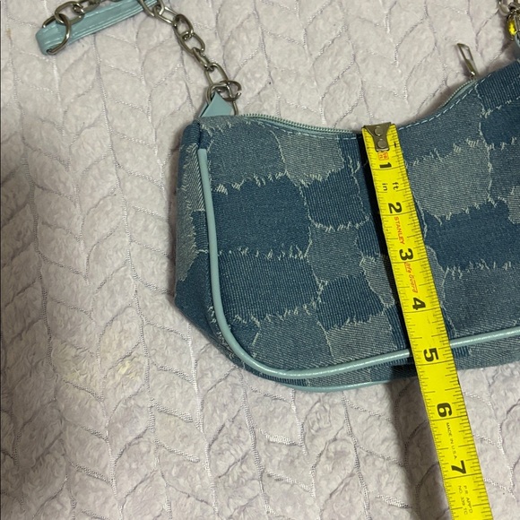 Blue Denim Patchwork Shoulder Bag - Picture 9 of 10